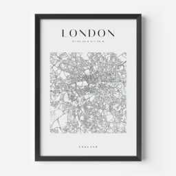 London City Map Print, Home Decor, Wall Art, Poster, Framed - thumbnail 2