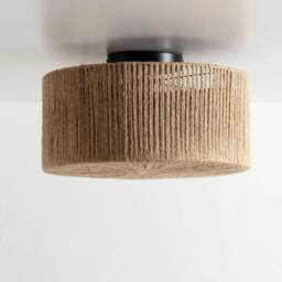 Lian - Rustic Ceiling Lamp Natural Rope For Boho & Scandinavian Decor Flush Mount Light Fixture - thumbnail 2