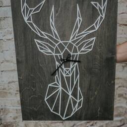 Geometric Deer Wall Clock - Rustic Woodland Wooden Decor - thumbnail 4