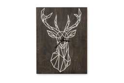 Geometric Deer Wall Clock - Rustic Woodland Wooden Decor - thumbnail 1