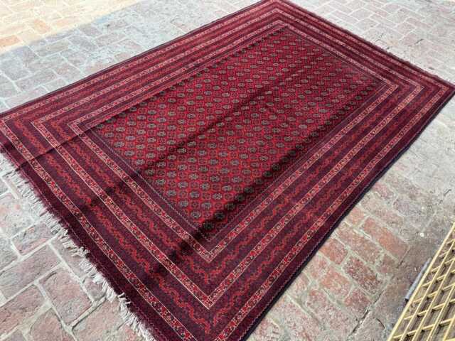 6x9 Large Afghan Bokhara Wool Rug - Hand-Knotted Traditional Pattern Classic Oriental Carpet For Living Room, Dining Space Or Study D??cor - image 1