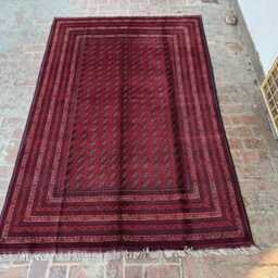 6x9 Large Afghan Bokhara Wool Rug - Hand-Knotted Traditional Pattern Classic Oriental Carpet For Living Room, Dining Space Or Study D??cor - thumbnail 2