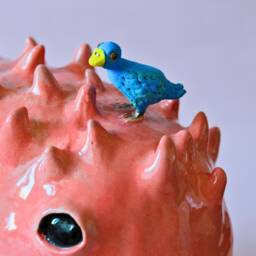 Pink Monster Jewelry Box Sculped, Adorably Creepy Desktop Figurine, Teenage Room Decor - thumbnail 4