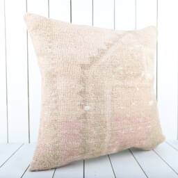 Turkish Kilim Pillow Cover Vintage Anatolian Home Decor - 24x24 Inch - thumbnail 2