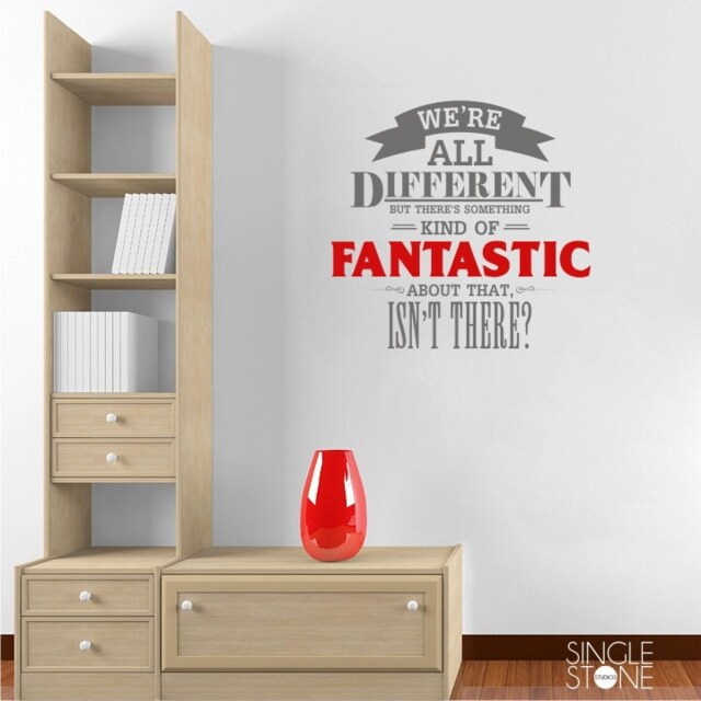 We're All Different - Wall Decal Quote Vinyl Word Art Custom Home Decor - image 1
