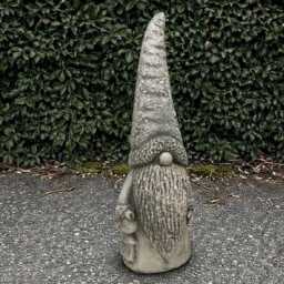 Scandinavian Gnome Sculpture Concrete Statue Outdoor Pixie Figurine Garden & Home Ornament Gnome Lover Gift Yard Art Lawn Decor - thumbnail 3