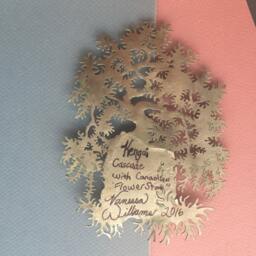 Kengai Cascade With Canadian Flower Gemstone - A Miniature Wall Sculpture - thumbnail 4