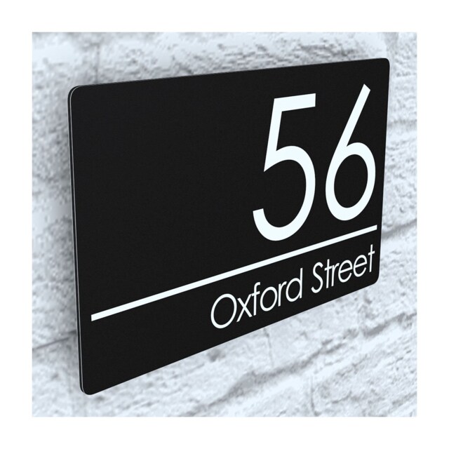 Modern Contemporary Aluminium Property Number Door Sign Plaque - Matt Black - Exa5-C-H1-27W-Mb - image 1