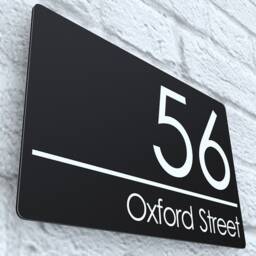 Modern Contemporary Aluminium Property Number Door Sign Plaque - Matt Black - Exa5-C-H1-27W-Mb - thumbnail 3