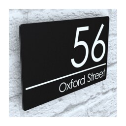 Modern Contemporary Aluminium Property Number Door Sign Plaque - Matt Black - Exa5-C-H1-27W-Mb - thumbnail 1