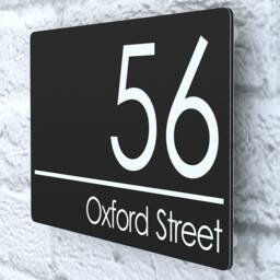 Modern Contemporary Aluminium Property Number Door Sign Plaque - Matt Black - Exa5-C-H1-27W-Mb - thumbnail 2