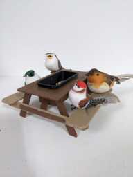 Picnic Table Bird Feeder Fly-Thru Station, Indoor Aviary Or Outdoor Use - thumbnail 1