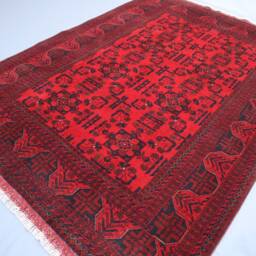 5x7 Red Afghan Rug - Khal Mohammadi Hand Knotted High Pile Wool Tribal Area Oriental Turkmen Living Room Bedroom Carpet - thumbnail 2