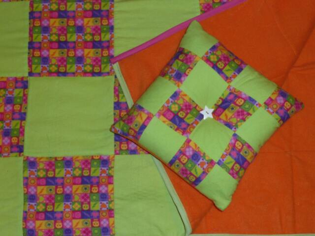"40% Off Skully Themed Baby Quilt & Pillow Set, Crib Size, 37"" X 48" - image 1
