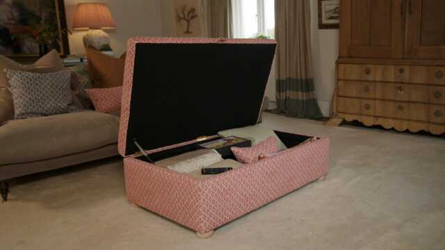 Custom Fabric Storage Ottoman Coffee Table Footstool - Florence - image 1