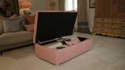 Custom Fabric Storage Ottoman Coffee Table Footstool - Florence - thumbnail 1