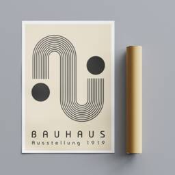 Bauhaus S-Lines Wall Art - Wrapped Frame Canvas Rolled Photo/Poster Print - thumbnail 3