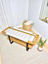 Hand-Woven Entryway Bench Mcm Style End Of Bed & Mudroom Seating - Custom-Made, Multiple Sizes - thumbnail 1