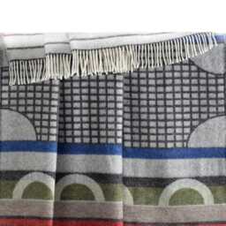 Geometric Wool Throw - Woven Checked Blanket Made Of Recycled Merino Black & White Contemporary Decor Gift For Him - thumbnail 3