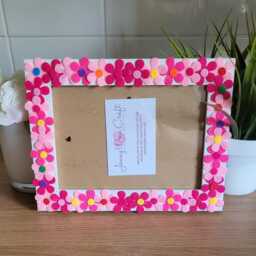 Pink Felt Flower Photo Frame 5 X 7 Inches - thumbnail 2