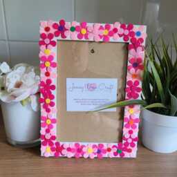 Pink Felt Flower Photo Frame 5 X 7 Inches - thumbnail 4