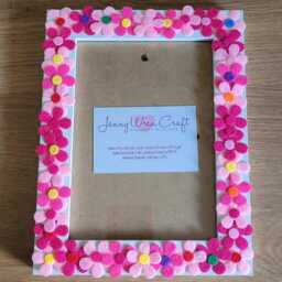 Pink Felt Flower Photo Frame 5 X 7 Inches - thumbnail 3
