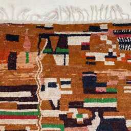 Handwoven Moroccan Boucherouite Rug, Recycled Textiles, Colorful Abstract Art Carpet - thumbnail 4