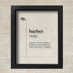 Transparent Gift For Barber, Barber Definition Print Hairdresser Stylist Coworker Barbershop Wall Art Typography Professions - thumbnail 2