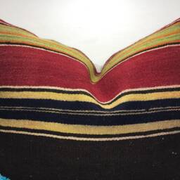 Vintage Turkish Kilim Pillow Cover, Handwoven Accent Cushion - 24x24 - thumbnail 2