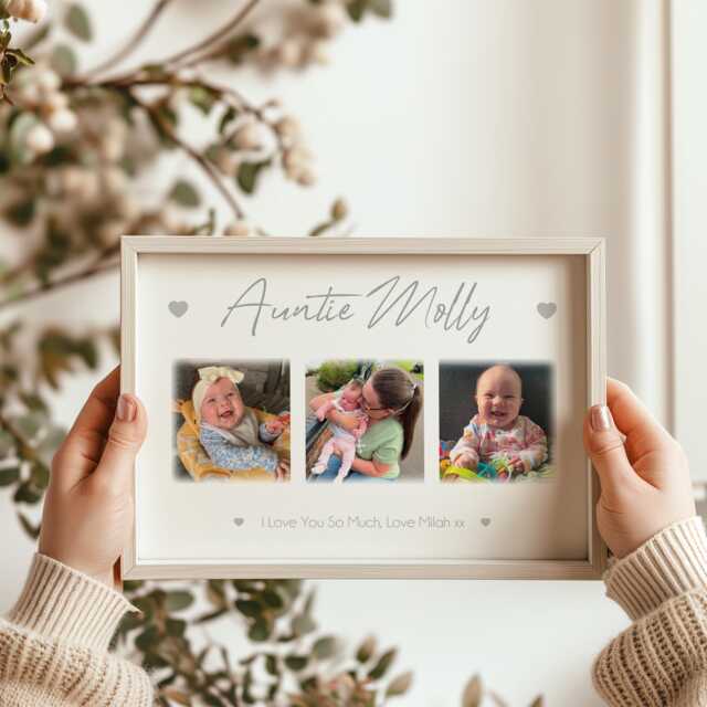 Special Auntie Photo Frame, Personalised Gift. Birthday Collage. Frame From Nephew/Niece - image 1