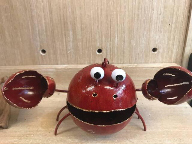 Metal Crab Tea Light Holder Garden Ornament Standing Candle Lantern Animal - image 1