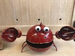 Metal Crab Tea Light Holder Garden Ornament Standing Candle Lantern Animal