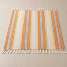 Handwoven Striped Runner Rug, Cotton Flatweave Hallway Boho Entryway Kitchen Runner, Scandinavian Modern Floor Rug - thumbnail 4