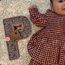 Liberty London Fabric Letter - Personalised Baby Name New Gift Nursery Sign Christening - thumbnail 3