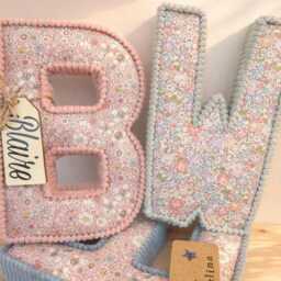 Liberty London Fabric Letter - Personalised Baby Name New Gift Nursery Sign Christening - thumbnail 2