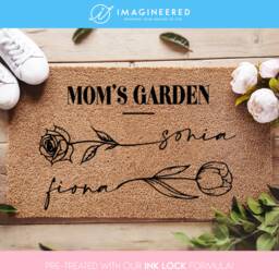 Unique Mother's Day Gift, Custom Gift For Mom, Mom's Garden Birth Flower, Personalized Welcome Mat, Mothers For Grandma - thumbnail 1
