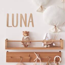 Childrens Wall Art Name Sign All Capitals Custom Decor Nursery Playroom Plaque - Pan Font - thumbnail 2