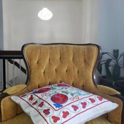 Suzani Pillow Case, Cushion Cover, Embroidered Crocheted Pillow, Handmade - thumbnail 3