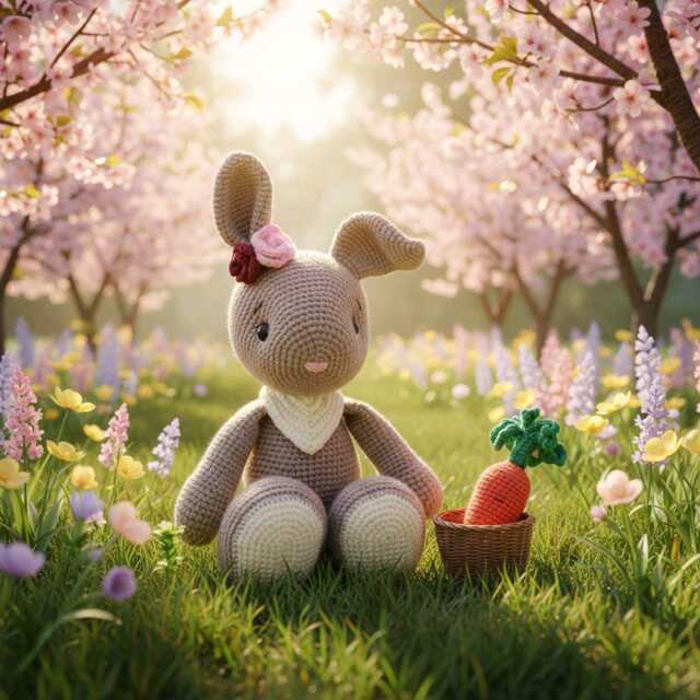 Bunny Lou - Crocheted Soft Toy/Personalized Gift - Nursery Decor - image 1