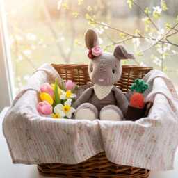 Bunny Lou - Crocheted Soft Toy/Personalized Gift - Nursery Decor - thumbnail 2