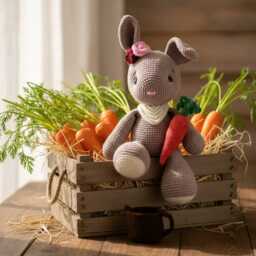 Bunny Lou - Crocheted Soft Toy/Personalized Gift - Nursery Decor - thumbnail 4