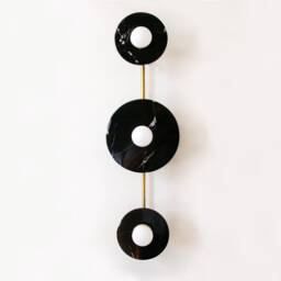 Nero Marquina Marble Triple Vanity Light Fixture Black Veined Bathroom Sconce Living Room Wall Entry - thumbnail 2