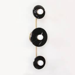 Nero Marquina Marble Triple Vanity Light Fixture Black Veined Bathroom Sconce Living Room Wall Entry - thumbnail 4