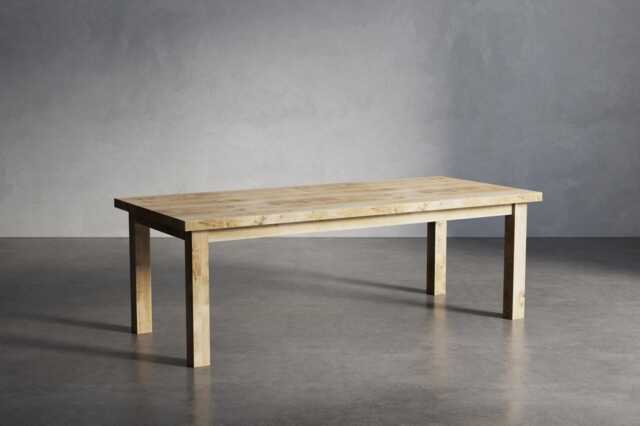 Solid Oak Dining Table With Wooden Pin Legs - Durable Hardwood 026 - image 1