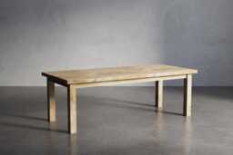 Solid Oak Dining Table With Wooden Pin Legs - Durable Hardwood 026 - thumbnail 1