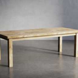 Solid Oak Dining Table With Wooden Pin Legs - Durable Hardwood 026 - thumbnail 3