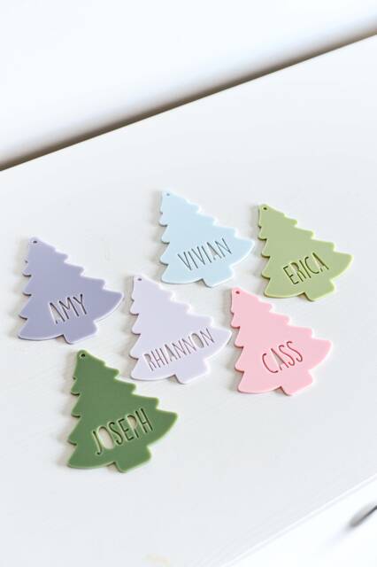 Personalised Christmas Tree Stocking Tag Acrylic Gift Custom Name Tag, Ornament, Present - image 1