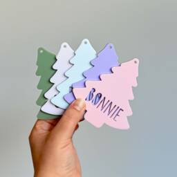 Personalised Christmas Tree Stocking Tag Acrylic Gift Custom Name Tag, Ornament, Present - thumbnail 3