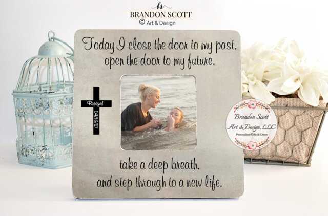 Personalized Baptism Picture Frame Christian Gift, Adult Baptism, Teen Coming To Christ, Baptism Gift - image 1