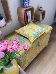 Medium Ottoman in Sherwood Mustard - thumbnail 1